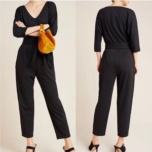 Anthropologie Sutton Ponte black one piece jumpsuit size small